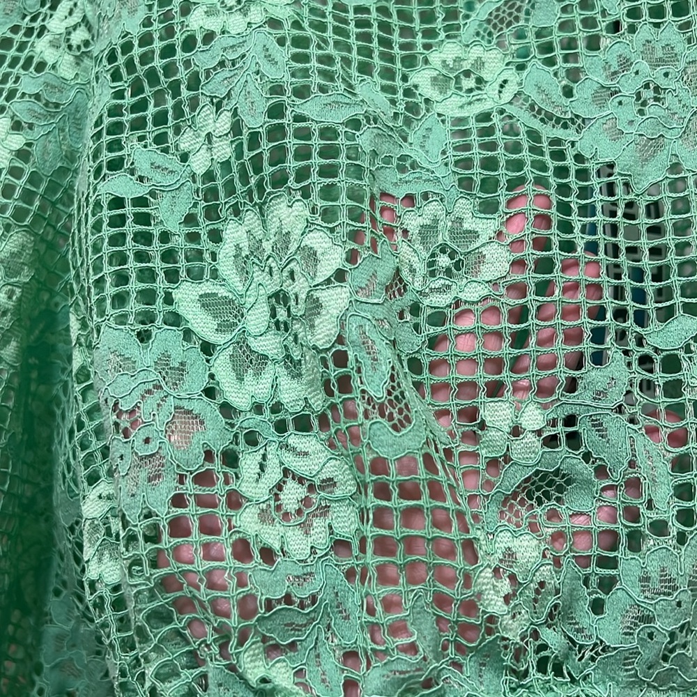 Unknown Brand Green Lace Crochet Crop Top - Picture 2 of 7